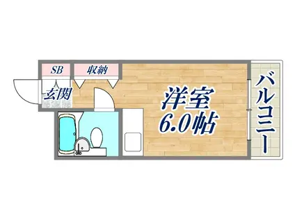 スマイルヴィラ門戸(1K/3階)の間取り写真