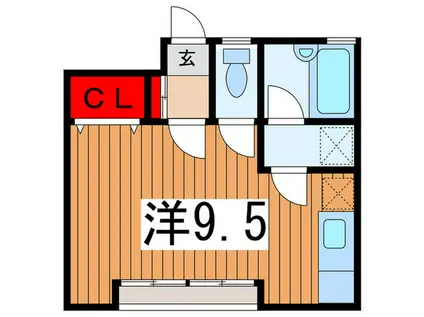 プリムローズ原山(ワンルーム/2階)の間取り写真