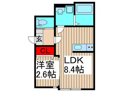KEIAI RESIDENCE上尾IV(1LDK/1階)の間取り写真