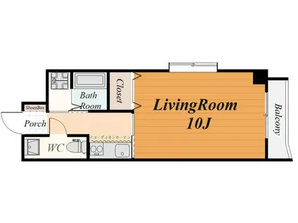 アーバンライフ山下(1K/3階)の間取り写真