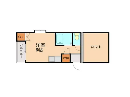 パル松崎(ワンルーム/1階)の間取り写真