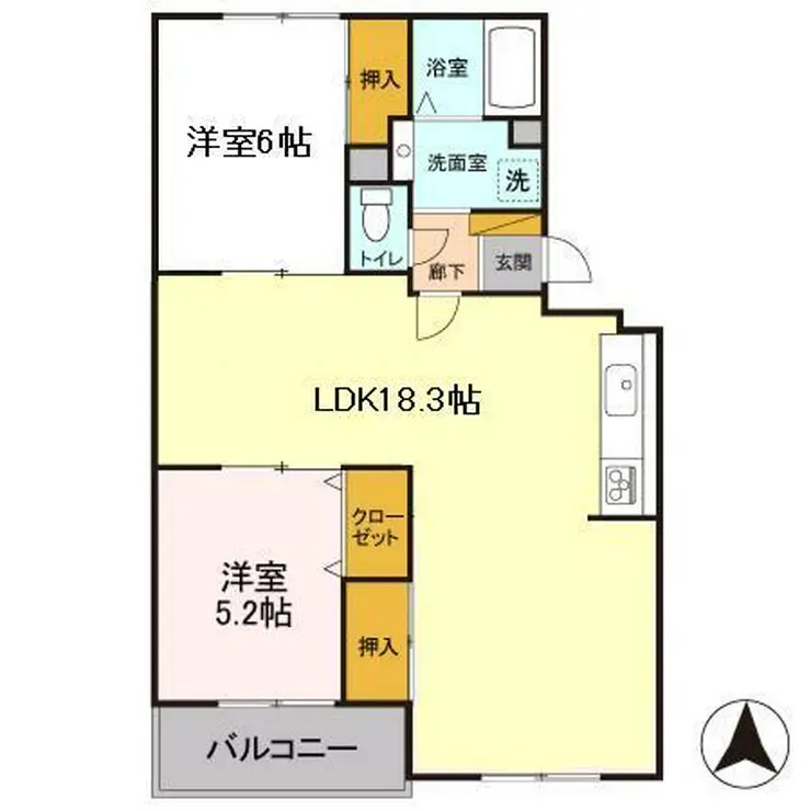 グロースボーネンA 2階階 間取り
