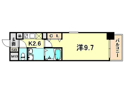 アドバンス三宮IIIリンクス(1K/3階)の間取り写真