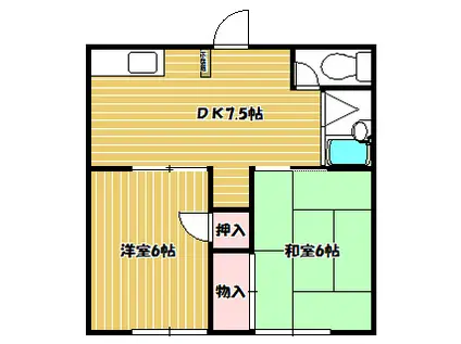 M-FLAT(2DK/1階)の間取り写真