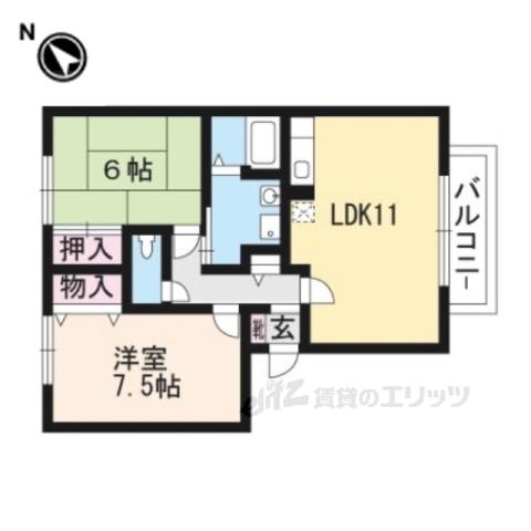 THICK FOREST(2LDK/2階)の間取り写真