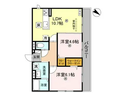 リバティスクエア楓(2LDK/1階)の間取り写真