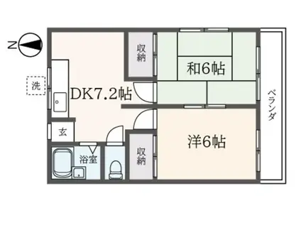 新町ハイツ(2DK/2階)の間取り写真