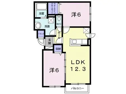 エクセルシオール(2LDK/4階)の間取り写真