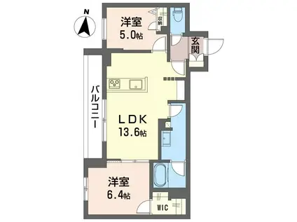 アールメゾン湘南台(2LDK/2階)の間取り写真