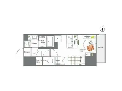 アイフラット若松河田(ワンルーム/7階)の間取り写真