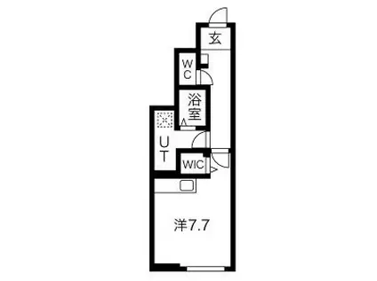 RESI大沢川原I(ワンルーム/1階)の間取り写真