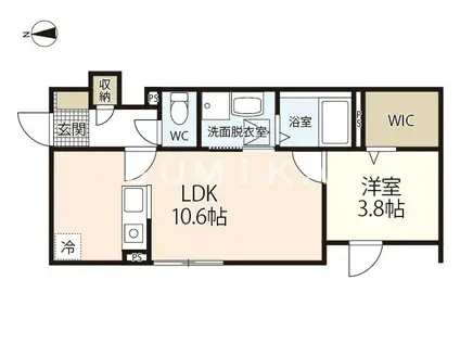 空とひだまりのラ・ルフレ(1LDK/1階)の間取り写真