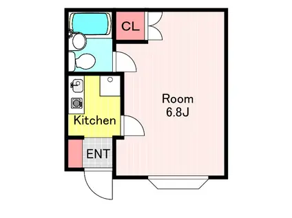 クレッセント川口元郷(ワンルーム/1階)の間取り写真