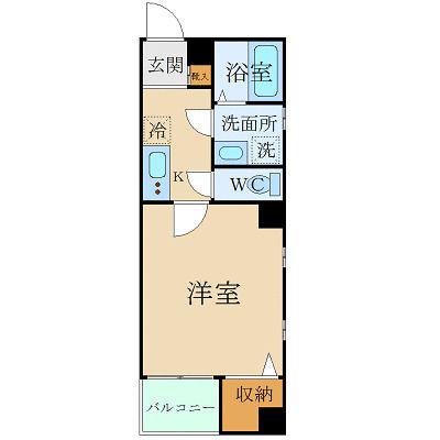 アンプルールフェールスリーズ(1K/4階)の間取り写真
