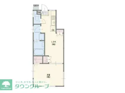 タウン加藤(1LDK/1階)の間取り写真