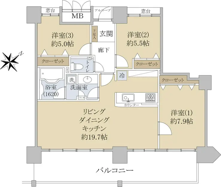 アップルタワー東京キャナルコート 18階階 間取り