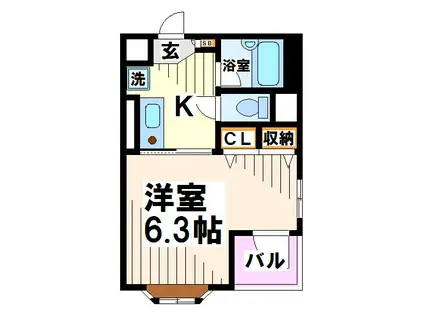 スクエア尾崎(1K/4階)の間取り写真