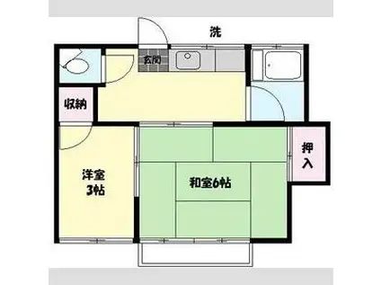 クローバー荘(2K/2階)の間取り写真