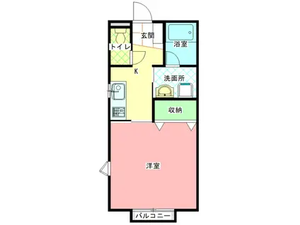 WISTERIA (1K/1階)の間取り写真