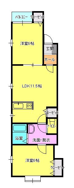 ムーランルージュ(2LDK/2階)の間取り写真