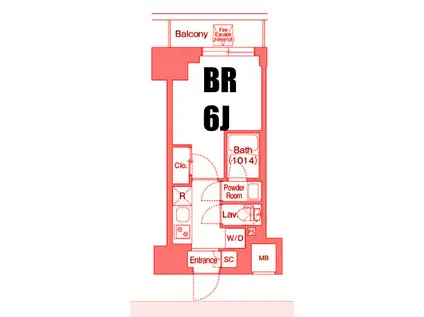 コンフォリア・リヴ横浜平沼(1K/10階)の間取り写真