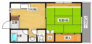 上安ビル第5(1DK/2階)の間取り写真