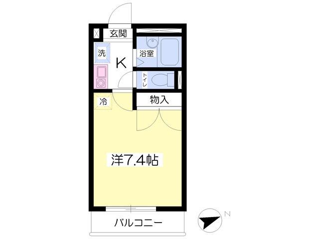 プルニエ(1K/3階)の間取り写真