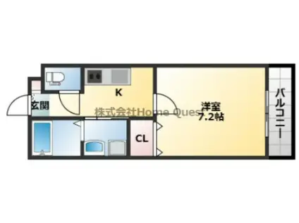 リベルタ布施(1K/1階)の間取り写真