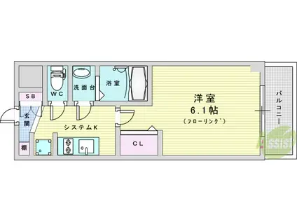 プレサンス東三国駅前グランクラス(1K/11階)の間取り写真