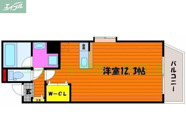 MIRIA大供(ワンルーム/3階)の間取り写真