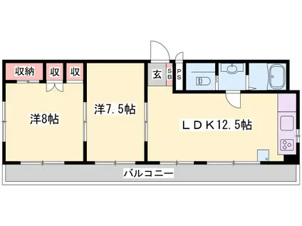 あづみマンション(2LDK/4階)の間取り写真