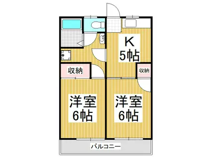 メゾン・ド・ヴェールΑ(2K/3階)の間取り写真