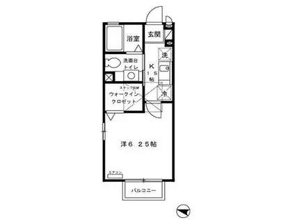 アレイヴィラ(1K/2階)の間取り写真