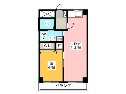 オリーブガーデン(1LDK/2階)の間取り写真
