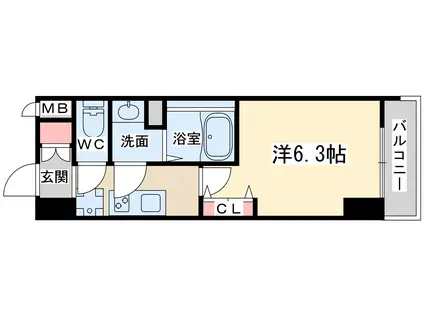 ソルテラス本庄西クレアスト(1K/6階)の間取り写真