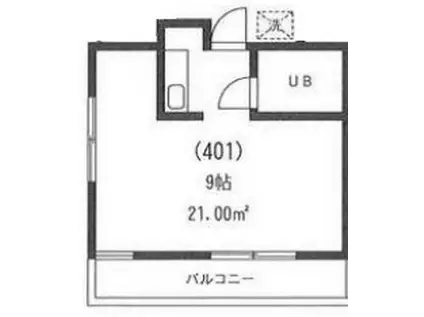 ケーエムビル(ワンルーム/4階)の間取り写真