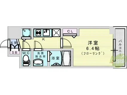 グランカリテ塚本(1K/5階)の間取り写真