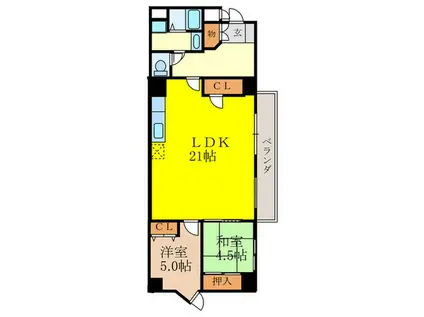常陽第3ガーデンハイツ(2LDK/3階)の間取り写真