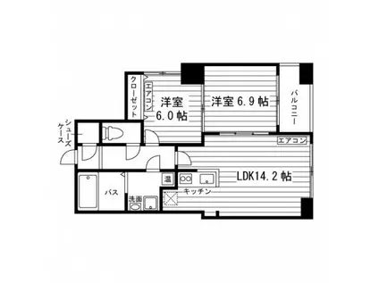 ルラシオン北7条(2LDK/4階)の間取り写真