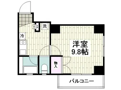 オンディーヌ湘南(1K/8階)の間取り写真