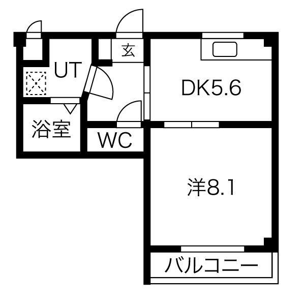 サンジュエール(1DK/3階)の間取り写真