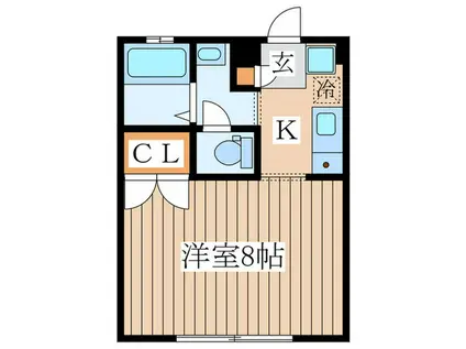 リトルパラダイス(1K/2階)の間取り写真