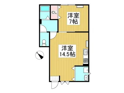 グリーンデイズ(1LDK/1階)の間取り写真