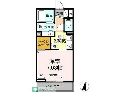 セジュール南阿佐ヶ谷2(1K/1階)の間取り写真