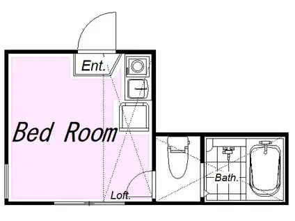 ユナイト蒔田エヴァーオンワード(ワンルーム/1階)の間取り写真