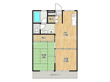 西青木マンション(2DK/2階)の間取り写真