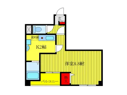 MIRACLEIII(1K/3階)の間取り写真
