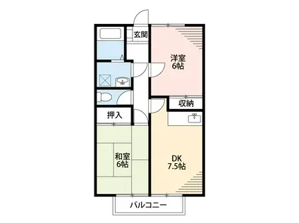 ドエルせんげん台壱番館(2DK/2階)の間取り写真