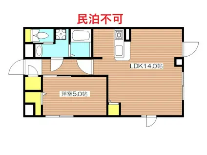 ゼロゼロ 最上階 LIVART SEASON南台 KD(1LDK/5階)の間取り写真