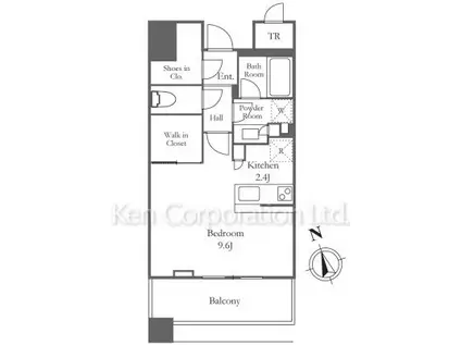 白金ザ・スカイ(ワンルーム/6階)の間取り写真